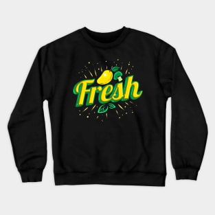 Eat Fresh Mango, Lemon And Brokkoli - Vegetarian - Go Vegan Crewneck Sweatshirt